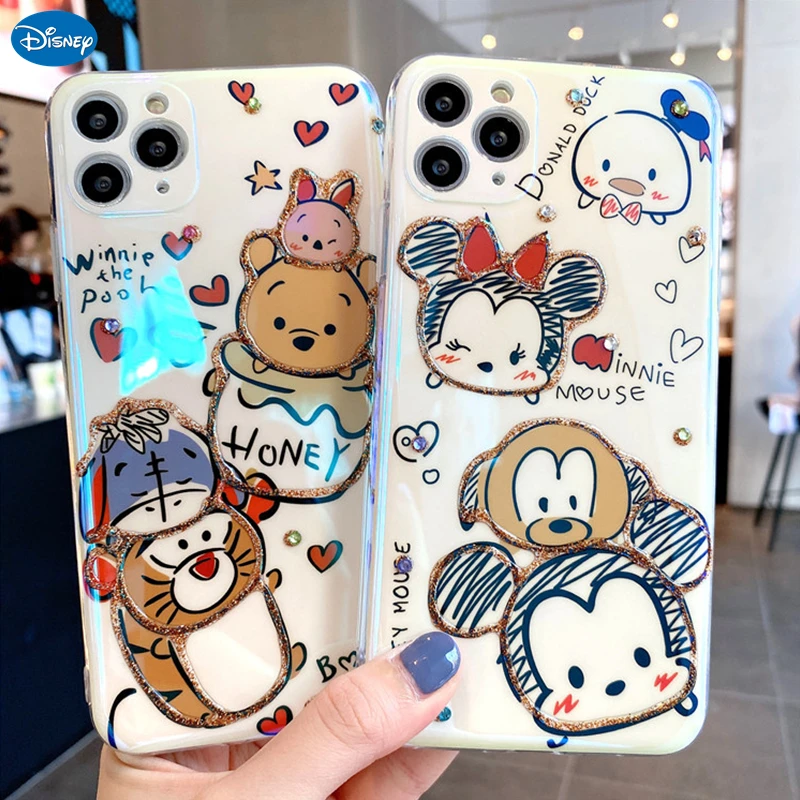Чехол DISNEY для iPhone 12 11 Pro Max XR 7 8 Plus XS роскошный чехол с рисунком Микки Минни Маус