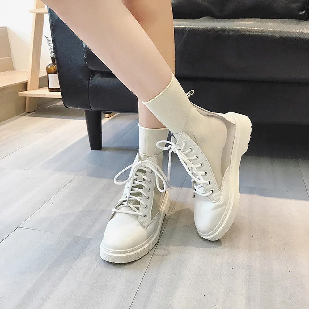 Женские непромокаемые ботильоны на платформе мотоциклетные женская обувь