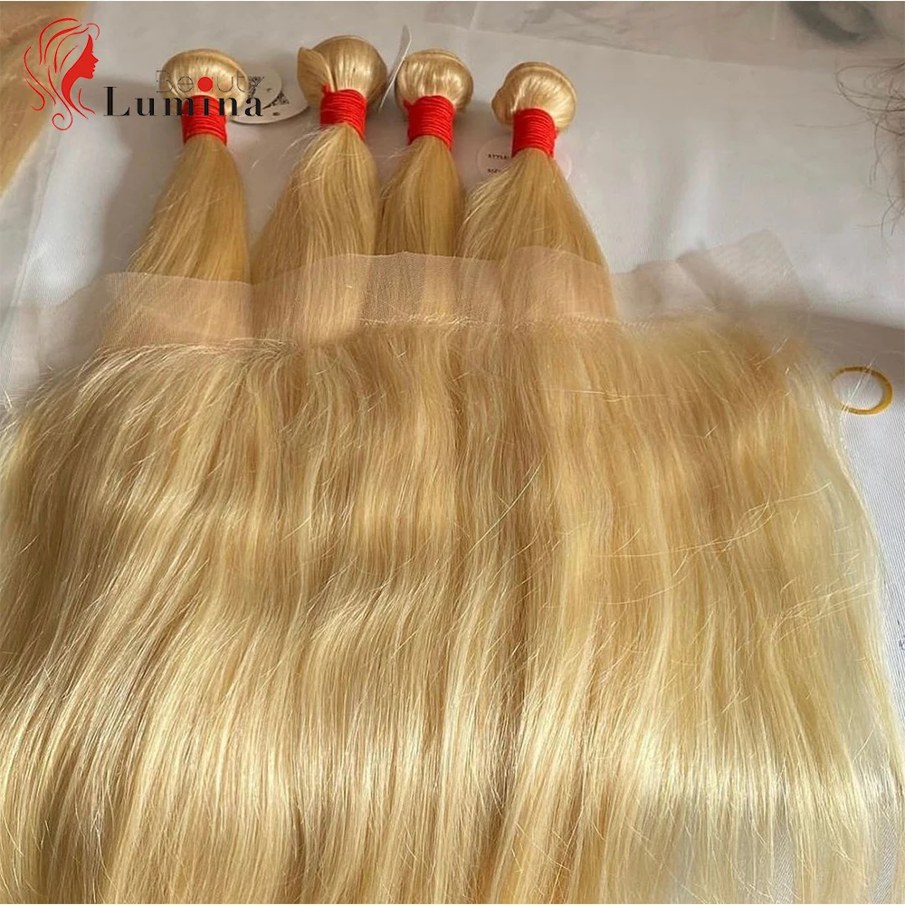 Brazilian Straight Hair 4x4 Lace Closure With Baby Hair Hand Tied 613 Blonde 13x4 Lace Frontal Remy Hair Extension 130 Density