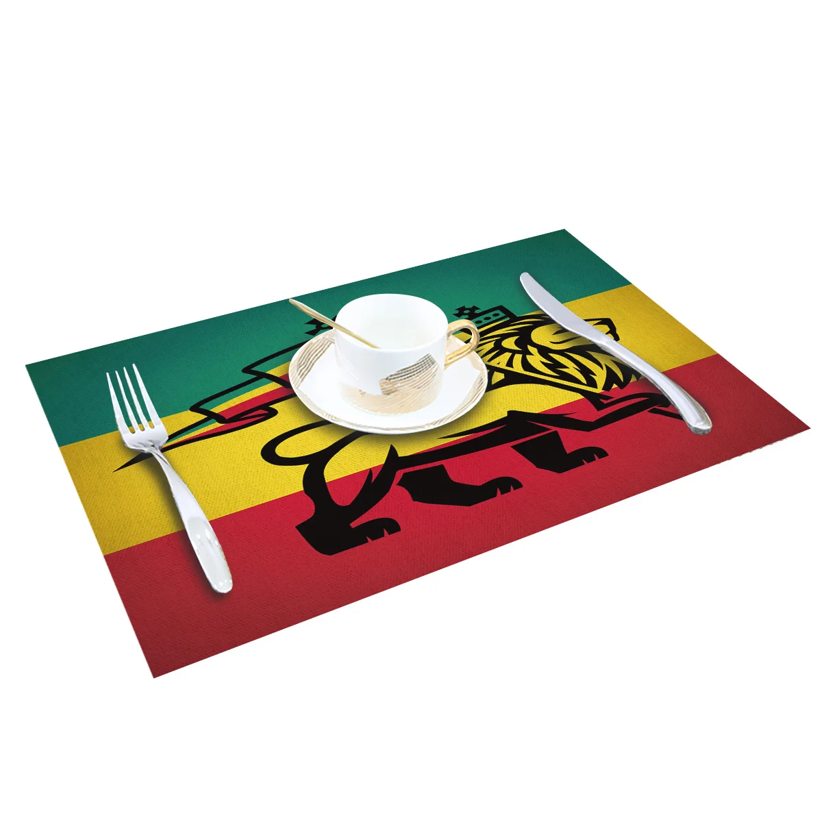 4/6 шт набор плетеные Коврики на стол иудейский Лев с растафари флаг Король