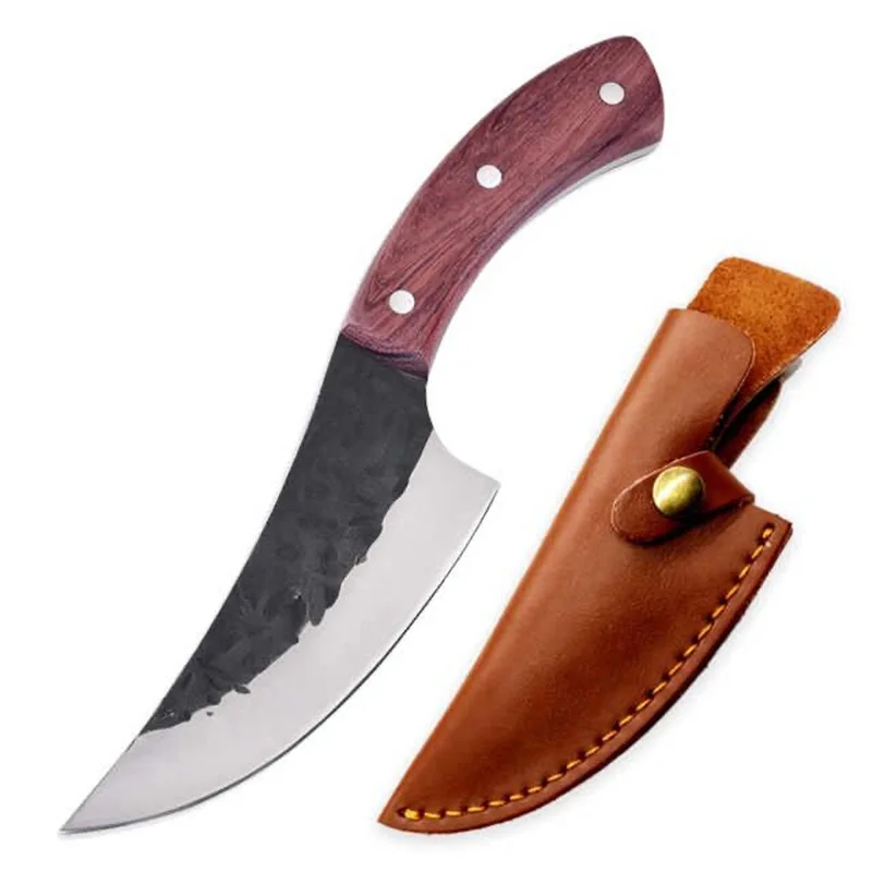 

Hand-forged Boning Scimitar Fish-killing Knife Slaughter Pork Cut Knife High-carbon Steel Outdoor Meat Cutting Knife