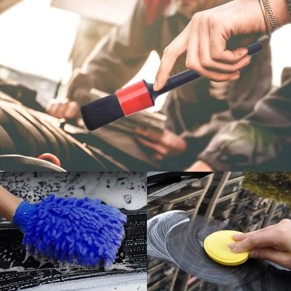 

Deep Cleaning Plastic Long Handle Auto Tire Detailing Brush Set for Car Interior