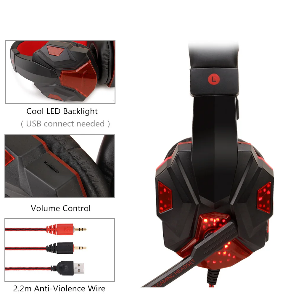 3.5mm Wired Gaming Headset Deep Bass Game Earphone Professional Computer Headphone With HD Microphone for PS4 PC Xbox | Электроника