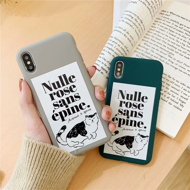 Чехлы для телефонов Remazy Funny Cat с буквенным принтом iPhone 8 7X11 Pro XS MAX XR 6 6s Plus зеленый