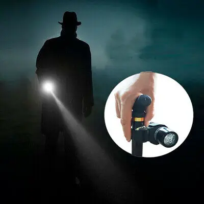 Трость для ходьбы Складная ручка Регулируемая фиксисветодиодный светодиодная