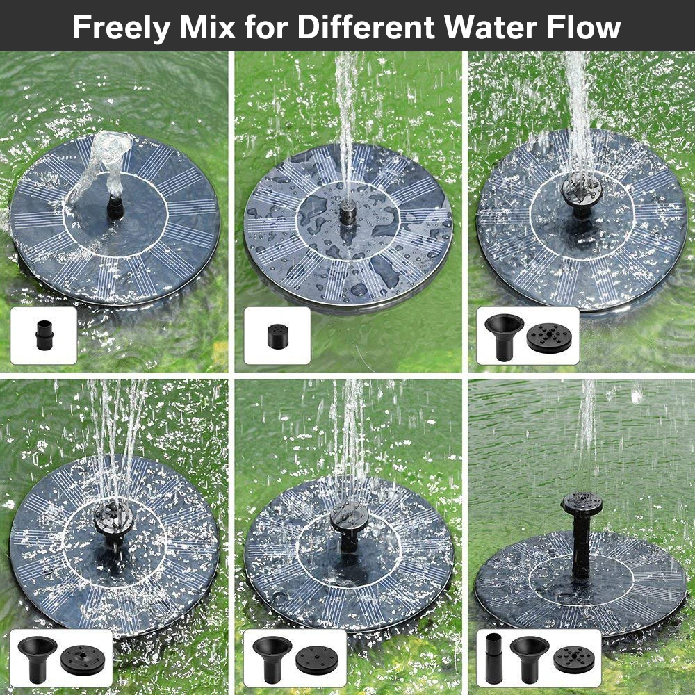 Yeahmart плавающий на солнечных батареях Водяной фонтан насос пруд Бак бассейн птица