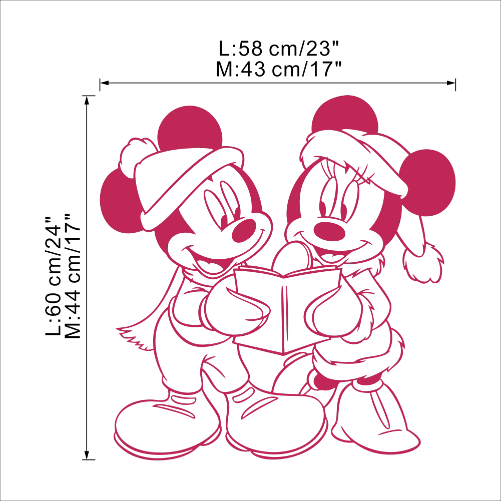 

Disney Mickey Mouse Minnie CHRISTMAS Kids baby wall stickers for kids room bedroom accessories home decoration