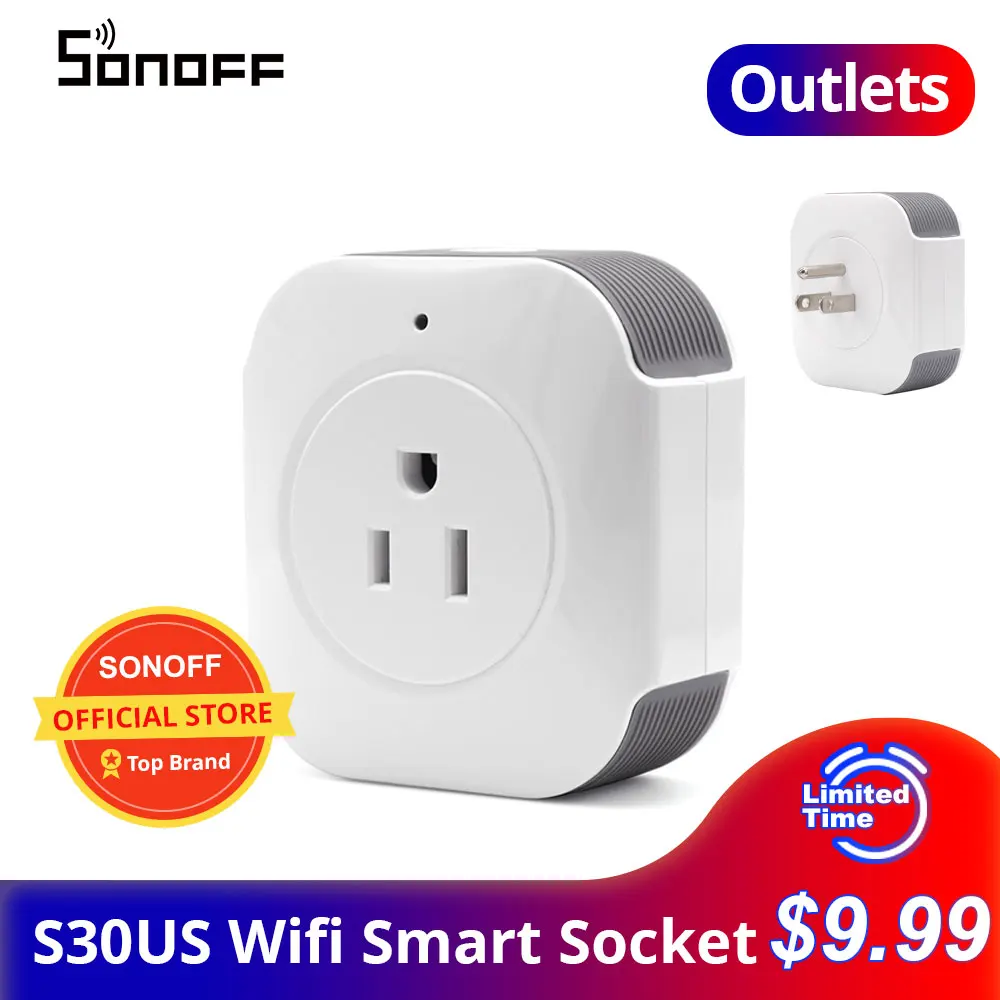Смарт розетка SONOFF S30 с Wi Fi и управлением через приложение|Модули для умного дома| |