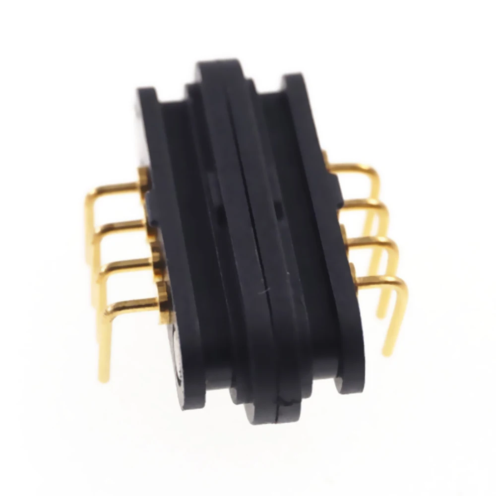 1 Pair Spring-Loaded Magnetic Pogo pin connector 4 Pitch 2.5 mm through hole Angled male female 2A 36V DC Power Charge Probe |