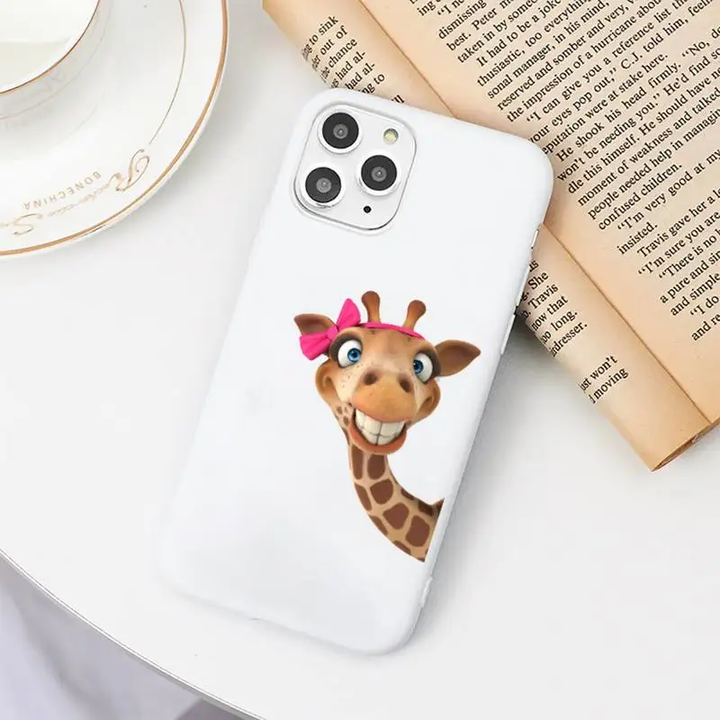 

Giraffe animal cute and funny Phone Case Candy Color for iPhone 6 7 8 11 12 s mini pro X XS XR MAX Plus