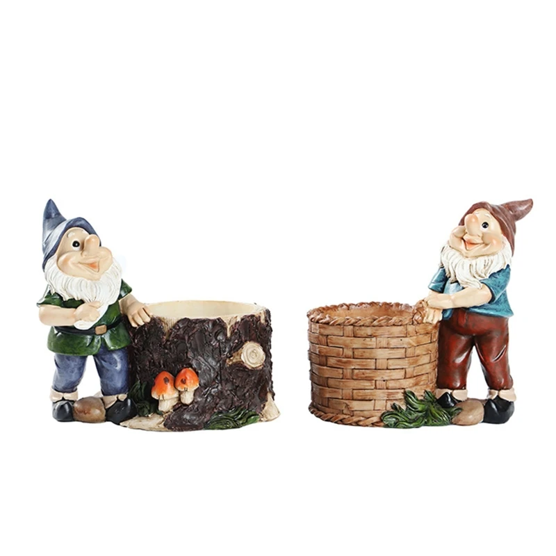 

Fairy Garden Gnomes Planter Pot Figurines Accessories for Outdoor Garden Decor