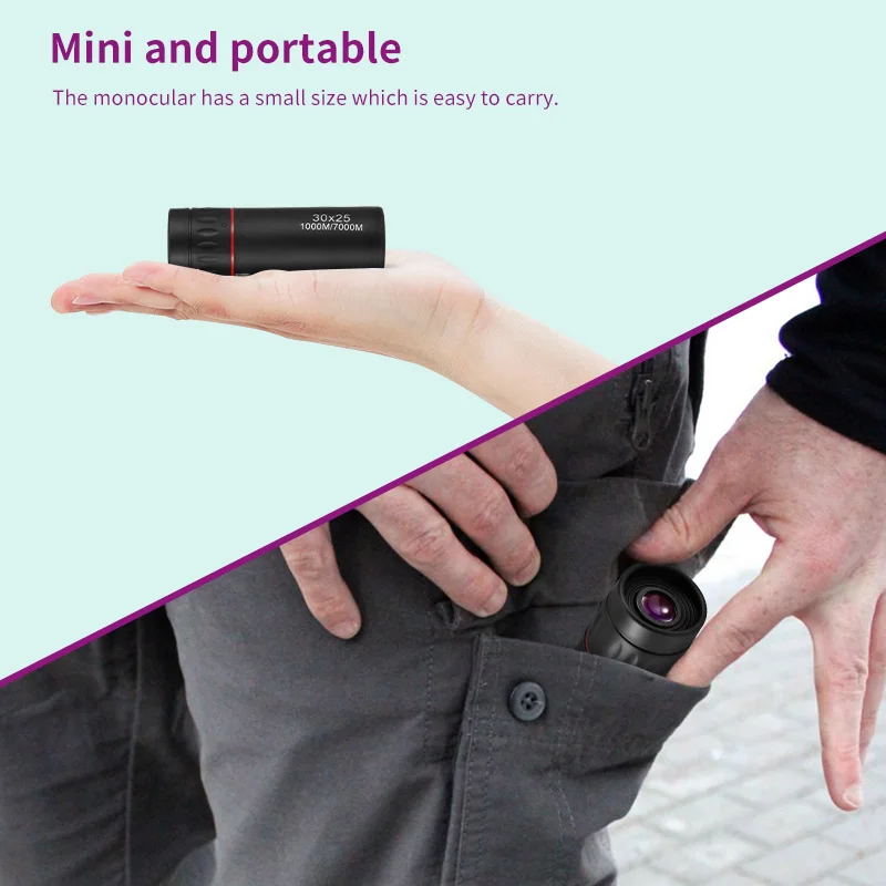 

40X60 Sniper Mini Pocket Zoom Monocular Telescope Handy Scope Binoculars Military Spyglass Hunting HD Monocular Telescope