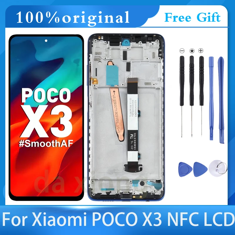 

6,67 "Оригинальный ЖК-дисплей для Xiaomi POCO X3, сенсорный экран, дигитайзер для POCO X3 NFC, ЖК-дисплей, запасные части M2007J20CG