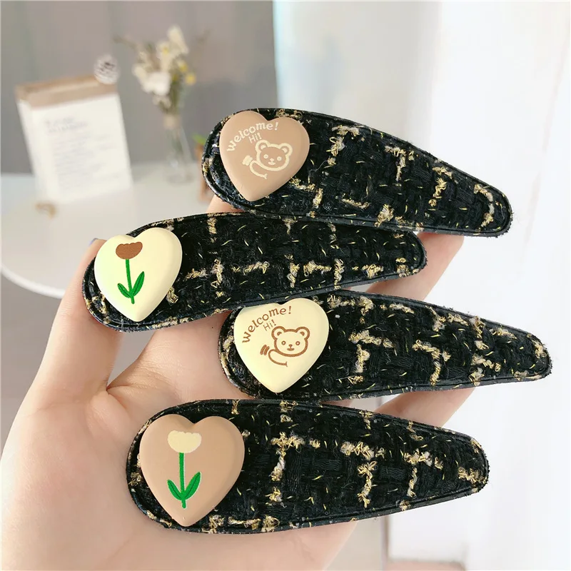 

4PC New Korean Retro Flower Cute BB Hair Claw Side Clips for Women Girls Kids Hairpin Hair Washface Accessories Headwear