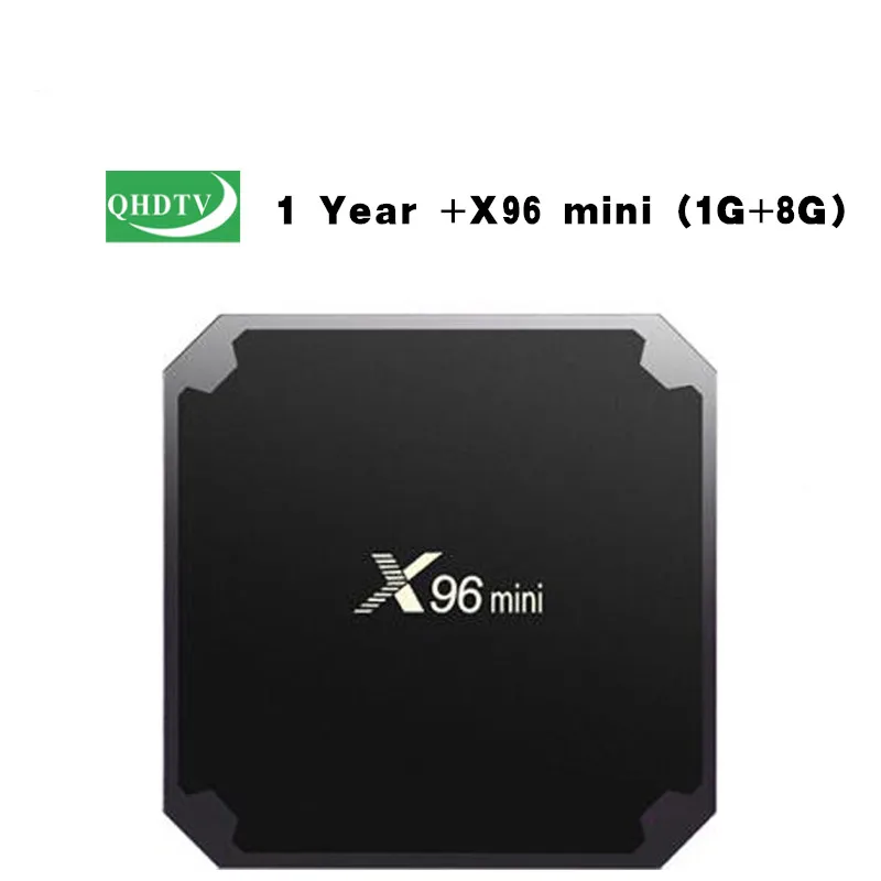 X96 Mini 1G 1Y QHDTV Лучший арабский французский IPTV каналы QHD ТВ подписка Сино ТВ канадский США Латинос Полный 4 к Европейский с X96 Мини ТВ приставка на базе Android коробка - Цвет: X96 Mini 1G 1Y QHDTV