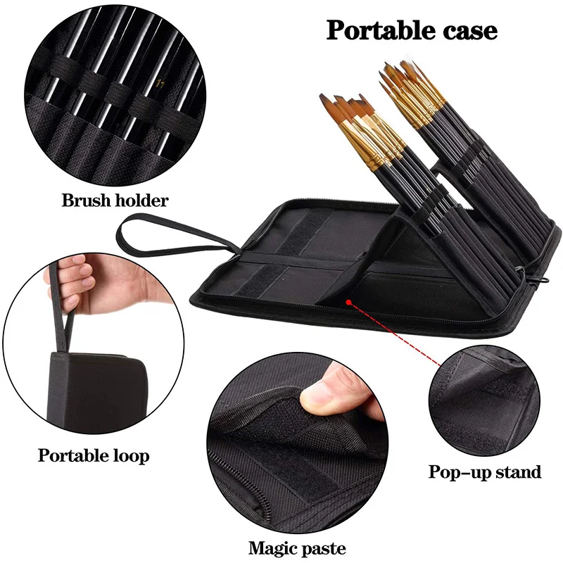 

30 Pieces Paint Brush for Watercolor Oil Gouache Painting Include 15 Kinds of Paint Brushes Palette Knife and Sponge