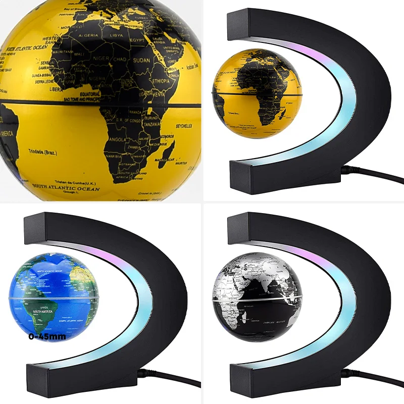 Светодиодная плавающая магнитная левитация глобус Карта мира электронные