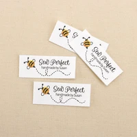 60pcs ironing labels logo or text iron on cotton clothing labels custom design bee tags tb3117