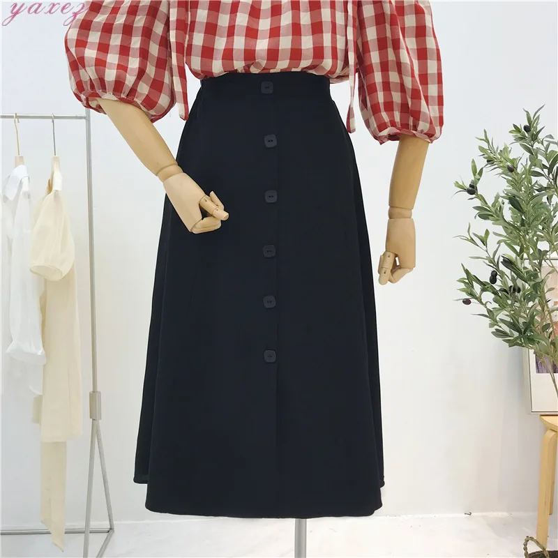 Женская юбка с высокой талией длинная летняя свободная тонкая одношаговая