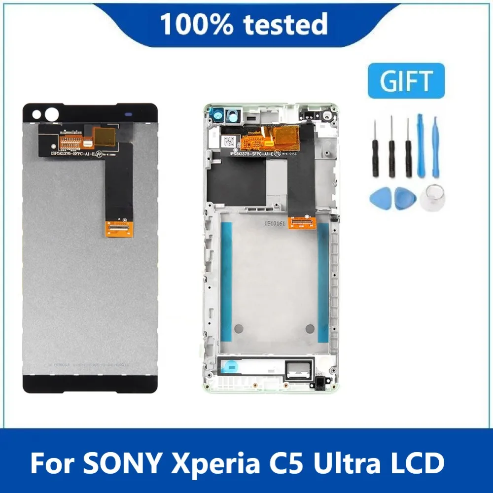 

Оригинальный дисплей 6,0 дюйма для SONY Xperia C5 Ultra E5506 E5533 E5563, ЖК-дисплей с сенсорным экраном и дигитайзером с рамкой для SONY C5 LCD