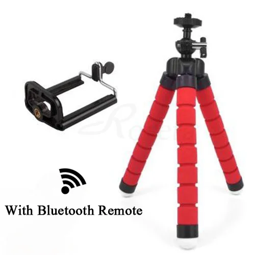 redwith2 Roreta гибкий губчатый штатив Осьминог для iPhone Bluetooth дистанционный затвор мини кронштейн Настольный Штатив Держатель телефона Подставка - Цвет: redwith2