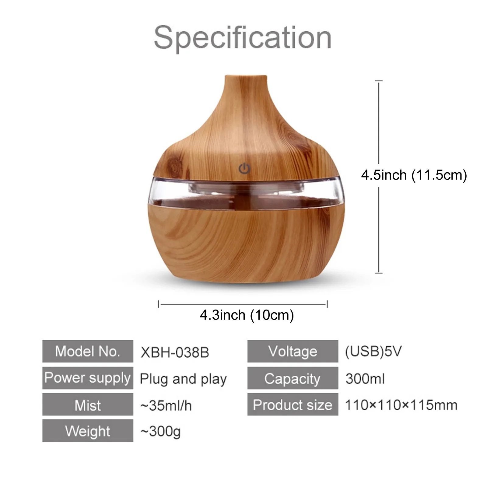 

300ml Humidifier Air Aroma Essential Oil Diffuser Led Aroma Aromatherapy Diffusore Oli Air Aroma Essential Diffuser Humidifier
