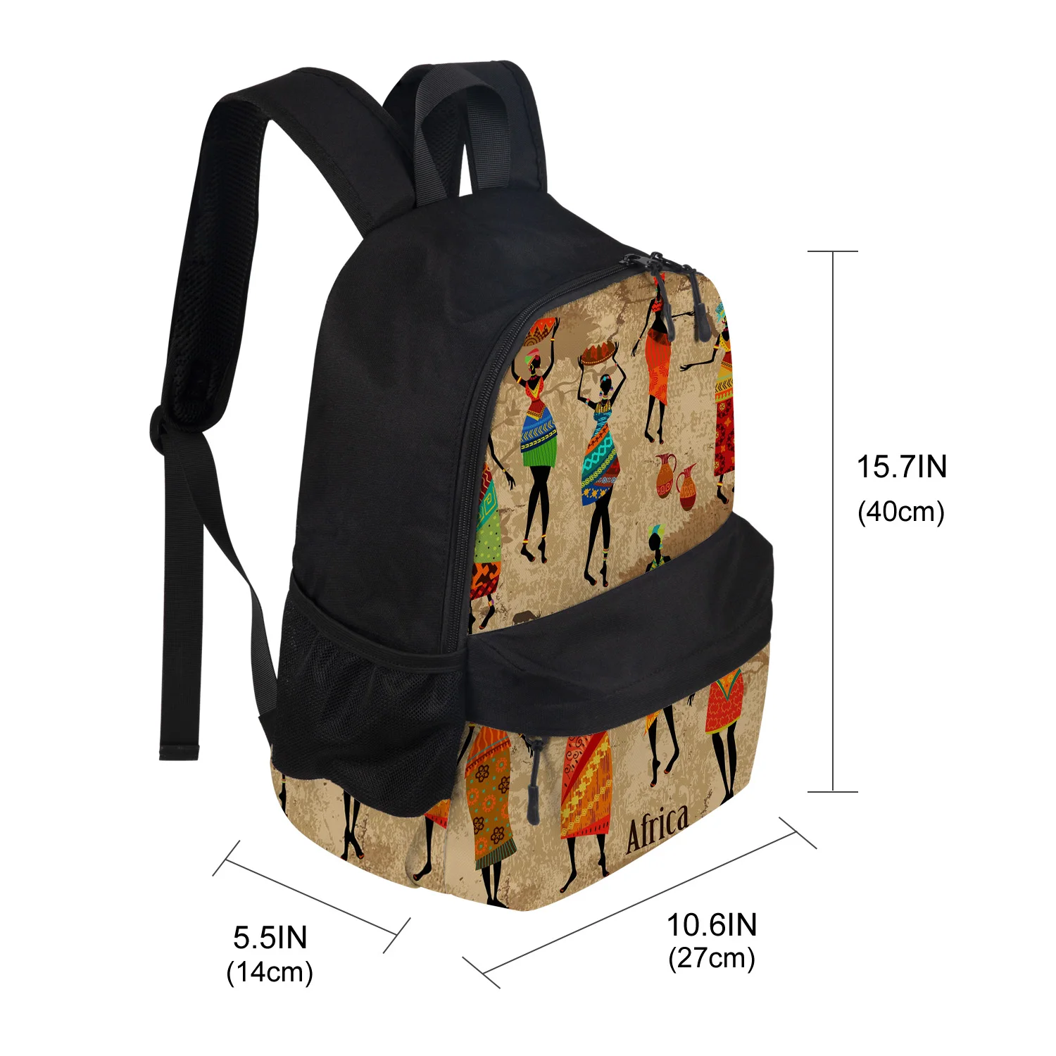 African Woman Dance Vase Backpack College Students Wear Resistance Laptop Book Bag Casual Sports Bags School |
