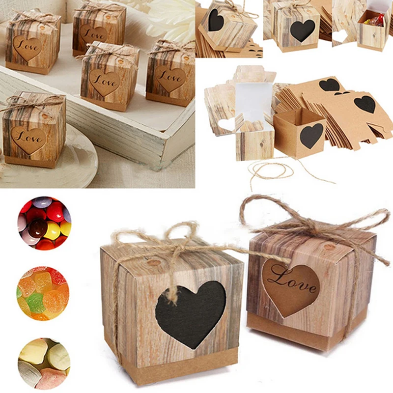 

10Pcs/Set Kraft Paper Candy Box Baby Shower Gifts For Guests Birthday Party Babyshower Boy Girl Gift Bag Party Supplies New