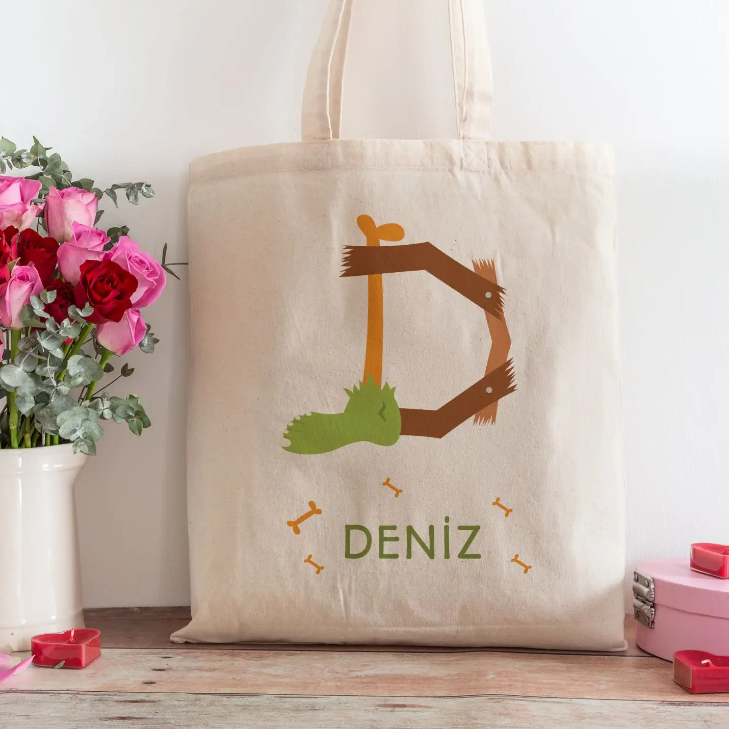 

Personalized Letter D Design Name Printed Bag