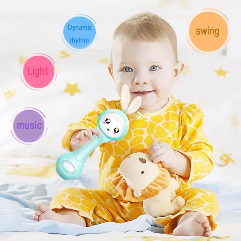 Детская Музыкальная погремушка-прорезыватель для зубов игрушка детей 0-12 лет