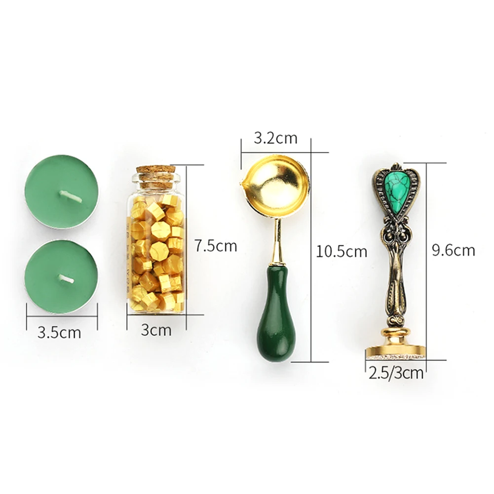 

Retro Box Kit with Sealing Wax Beads Spoon Stamp Set DIY Scrapbooking Tools Sealing Wax Spoon Wax Bead Sticks Melting Wax Gift