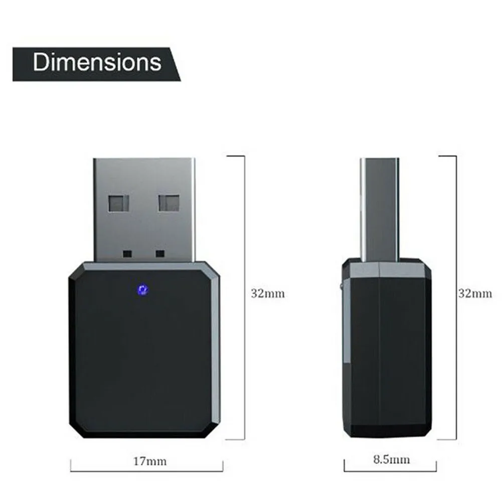 

Bluetooth-совместимый аудиоприемник 5,1 с двойным выходом AUX USB стерео автомобильный громкой связи со встроенным микрофоном беспроводной адаптер для микрофона