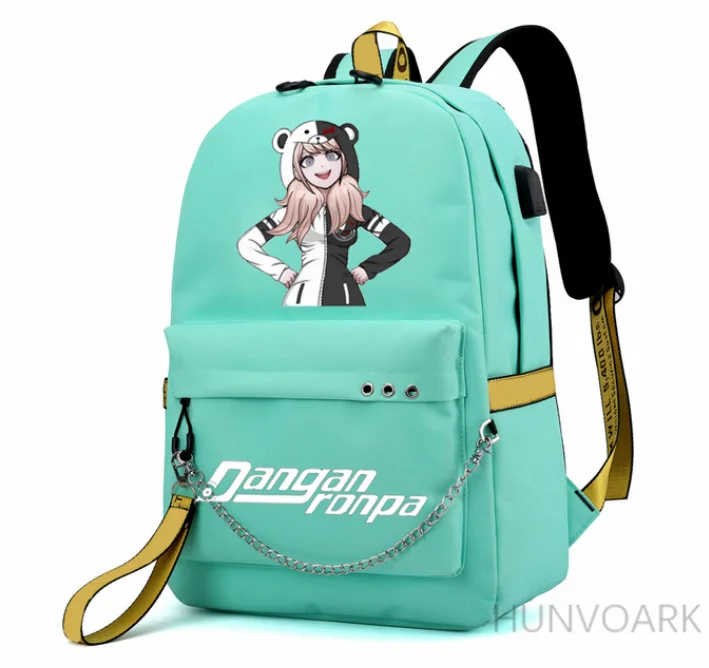 Школьный рюкзак для подростков с аниме данганронпа школьный ранец USB-портом