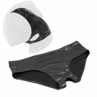 Стринги женские из искусственной кожи, с вырезом, размера плюс, латексные трусы