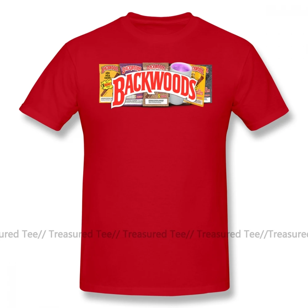 Backwoods футболка BACKWOODS винтажная рубашка хип-хоп Футболка мужская забавная футболка пляжная 100 процентная хлопчатобумажная футболка с рисунком - Цвет: Red