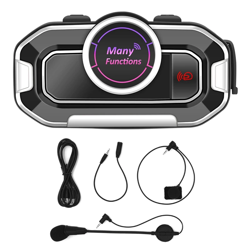 

Motorcycle Helmet Headset Bluetooth 5.0 FM Radio Waterproof Headsets Stereo Helmet Earphone with Hands Free Accessory