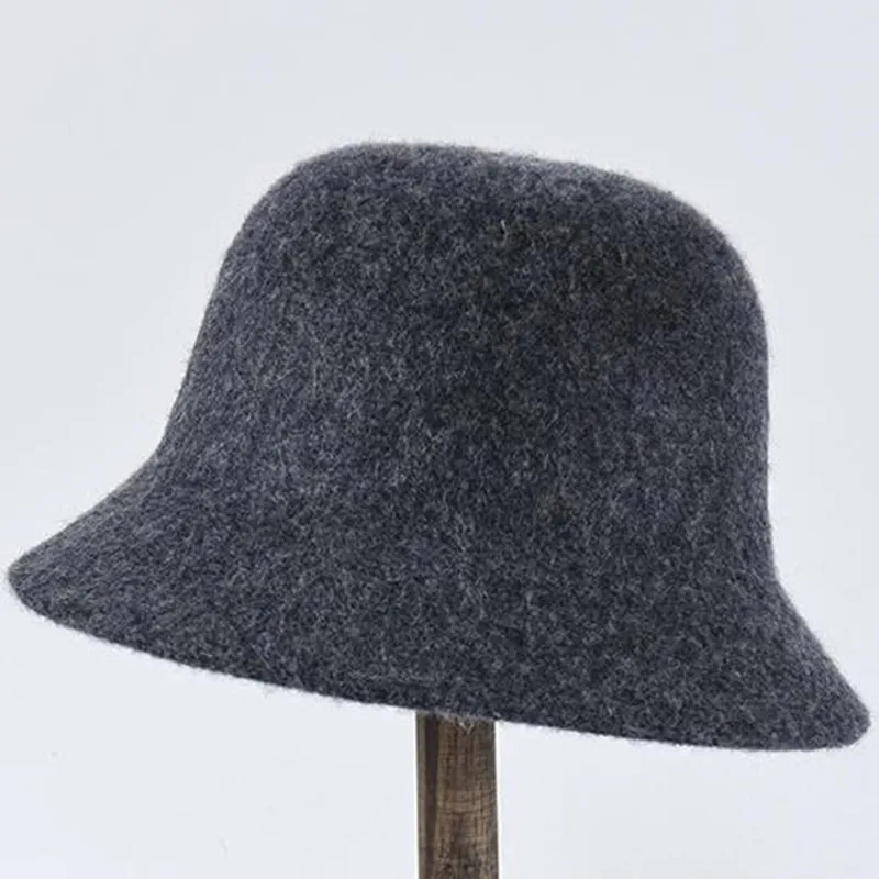 SHALUOTAOTAO 100% Wool Autumn Winter Panama Bucket Hats For Women Elegant Fashion Vintage Sombreros New Ladies Brand Leisure Cap