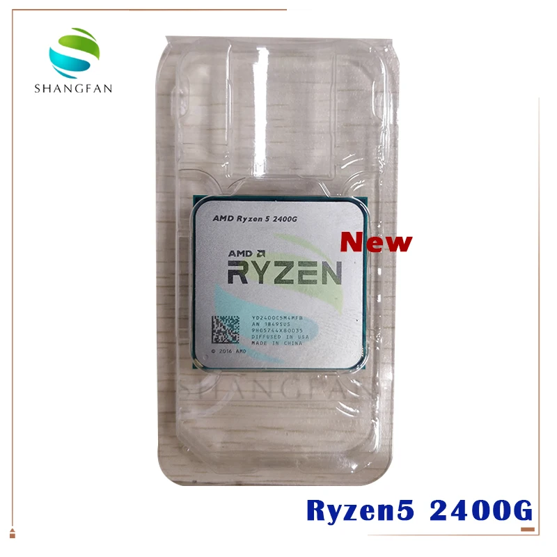 Новый процессор AMD Ryzen 5 2400G R5 3 6 ГГц четырехъядерный четырехпоточный 65 Вт YD2400C5M4MFB