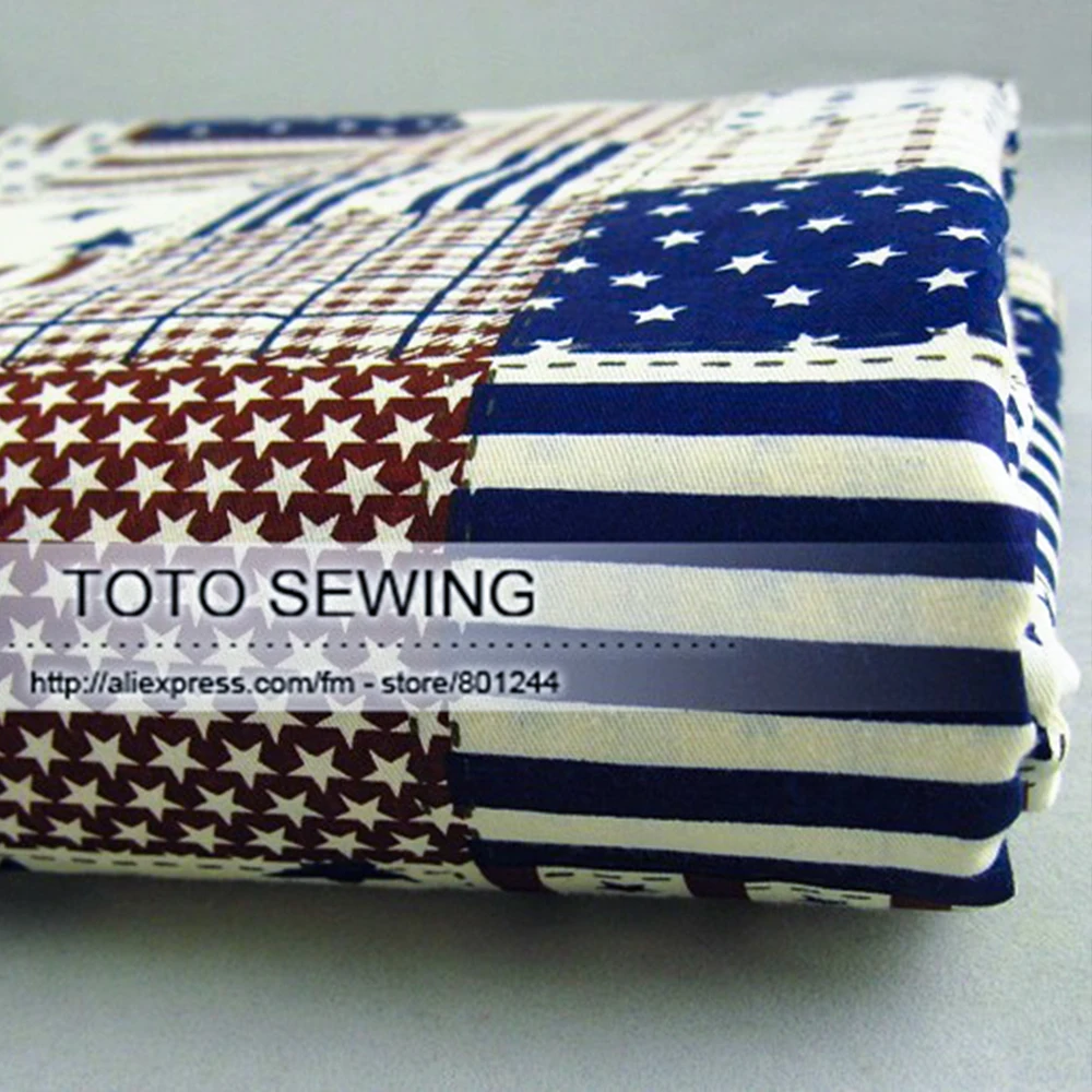 1 метр шикарная маленькая клетчатая звезда и полосатая печатная 100% хлопковая