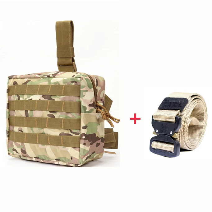 bag and 125CM belt 3 Водонепроницаемая нейлоновая тактическая сумка для ног Molle system охотничий набор инструментов ремень для мужчин и женщин военная техника тактическая сумка - Цвет: bag and 125CM belt 3