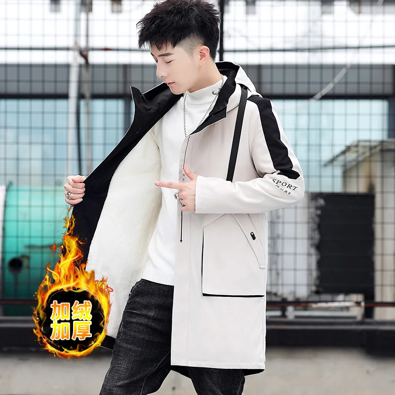 Мужская парка с капюшоном Linner длинная куртка армейского зеленого цвета меховым