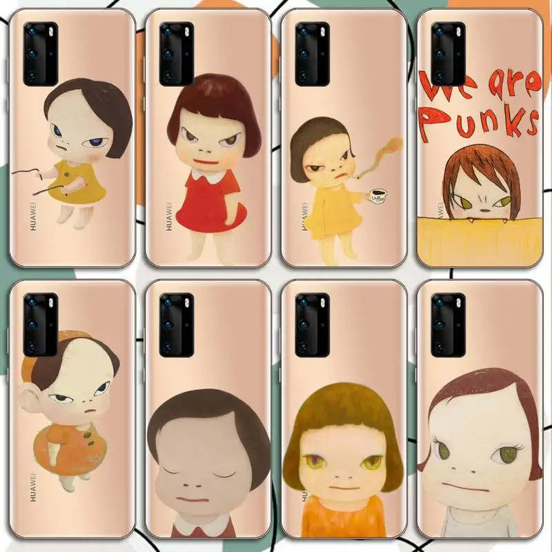 

Yoshitomo Nara art girl Phone Cases Transparent for Huawei mate 20 10 9 8 X S 5G Z Enjoy pro plus