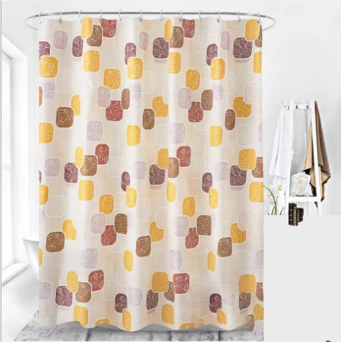 Водонепроницаемая занавеска для душа с цветными квадратами ванной комнаты