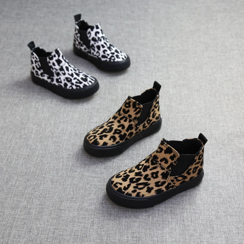 

Леопардовая детская обувь для детей, детская парусиновая обувь на весну и осень, повседневная обувь, модная обувь для маленьких девочек