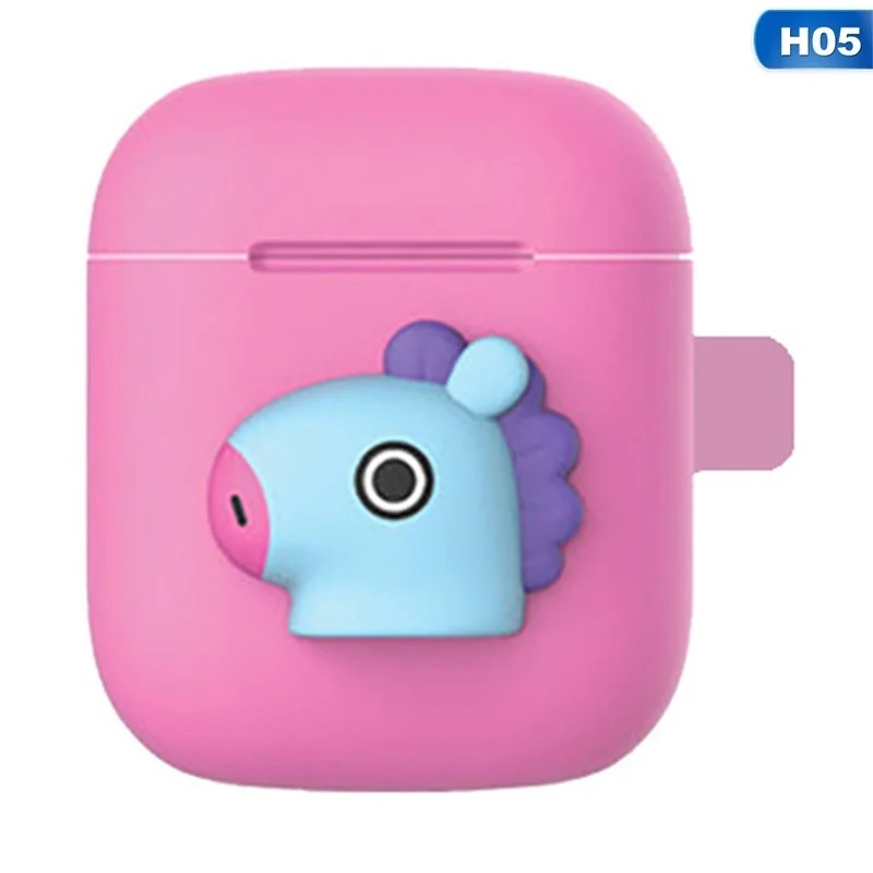 Pink blue horse Милый мультяшный беспроводной Чехол для наушников для Apple AirPods 2 Силиконовый чехол для зарядки наушников Защитный чехол для AirPods - Цвет: Pink blue horse