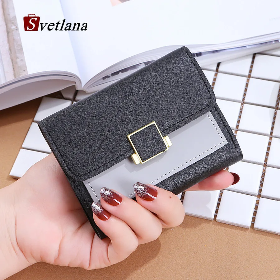 Женский короткий кошелек с панельными буквами маленький застежкой Quare кошельки