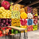 Пользовательские фото 3D зеленый свежий фруктовый апельсин груша Apple настенная живопись фруктовый магазин Настенный декор для супермаркета постер Настенные обои 3D