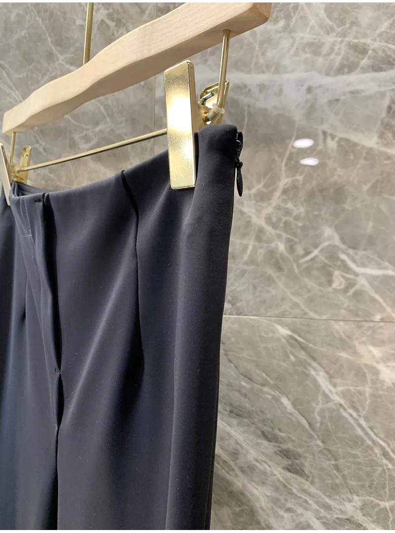 

High Quality Women's 2021 New Style Trousers Zipper Solid Color Flared Casual Pants