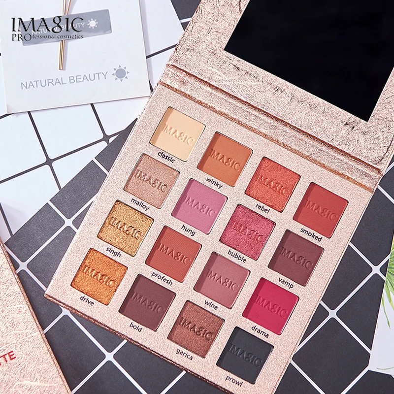 IMAGIC Shimmer Тени для век Палитра Профессиональная 16 цветов макияж палитра Shimmer матовые тени для век Пудра