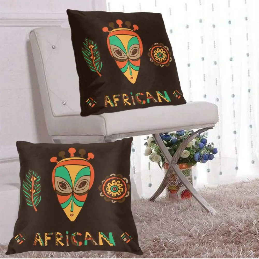 

African Mask And Amulets Pillowcase Comfortable Pillow Cover Pillowcase For Bed Throw Pillow Covers